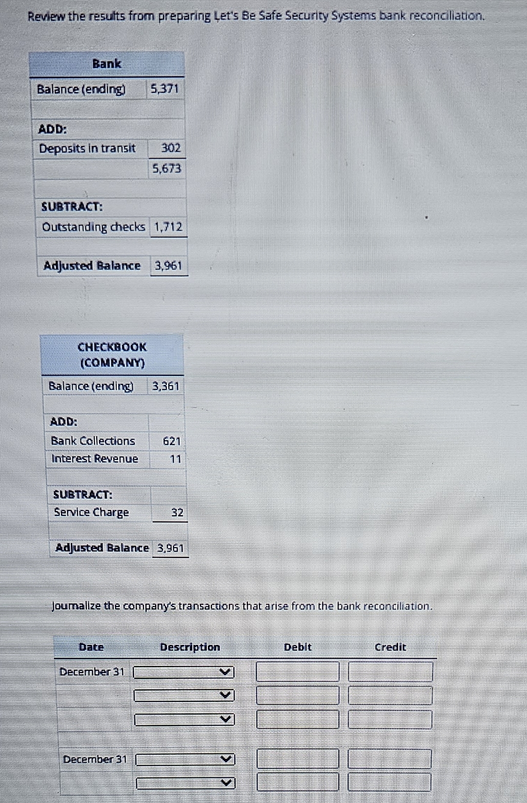 Review the results from preparing Let's Be Safe