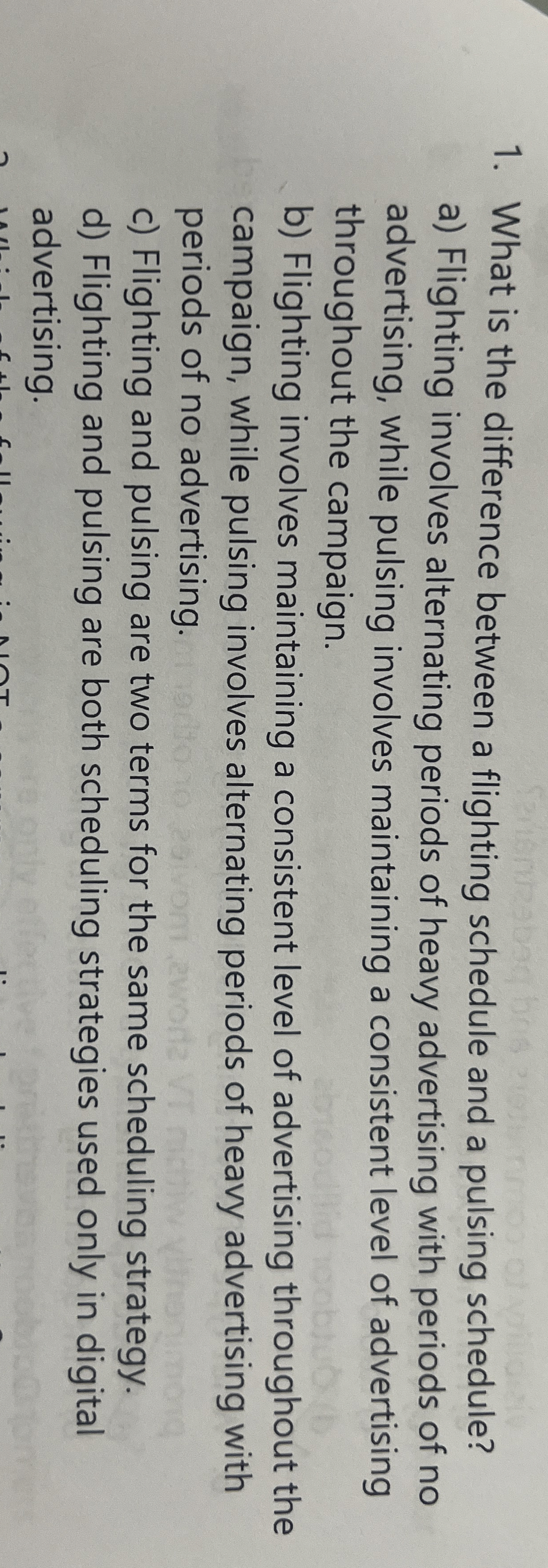 What is the difference between a flighting