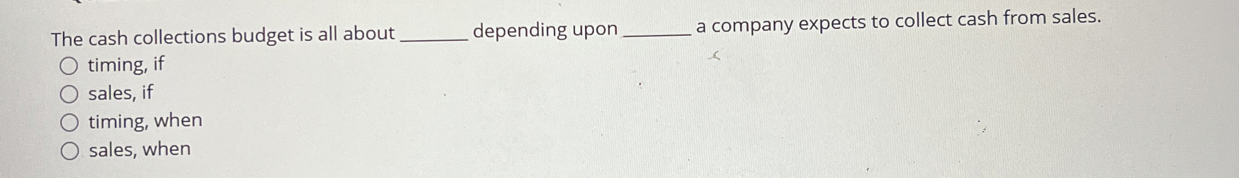 The cash collections budget is all about