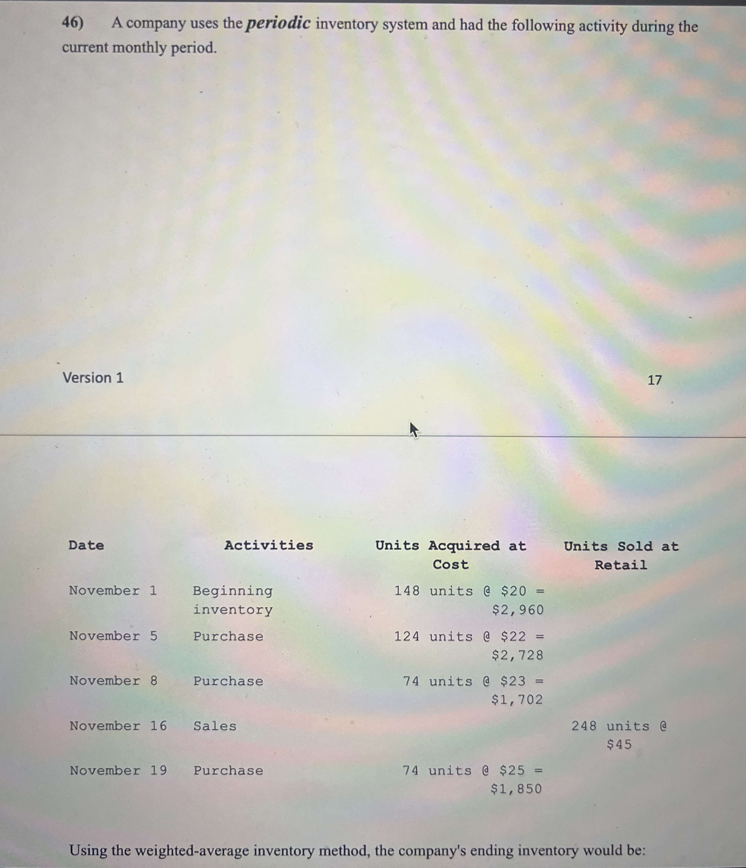 A company uses the periodic inventory system and