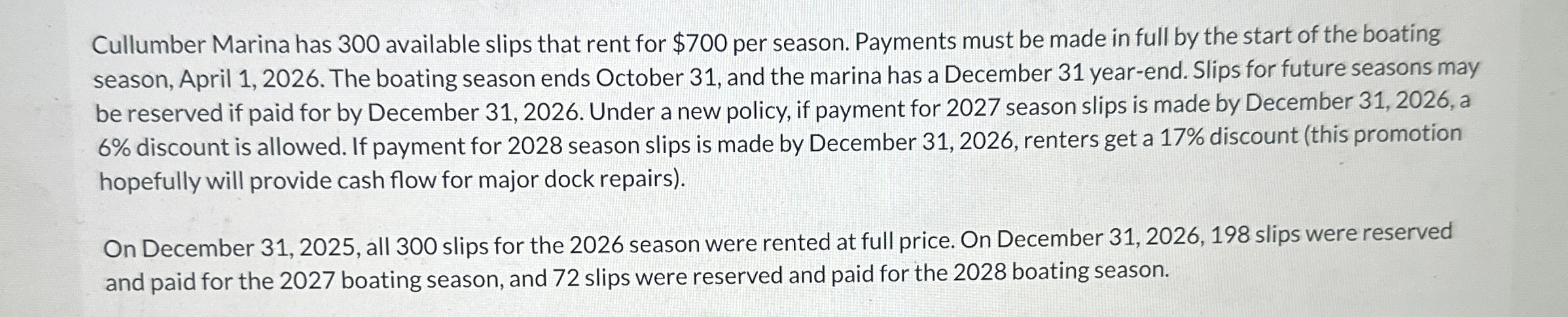 Cullumber Marina has 3 0 0 available slips that