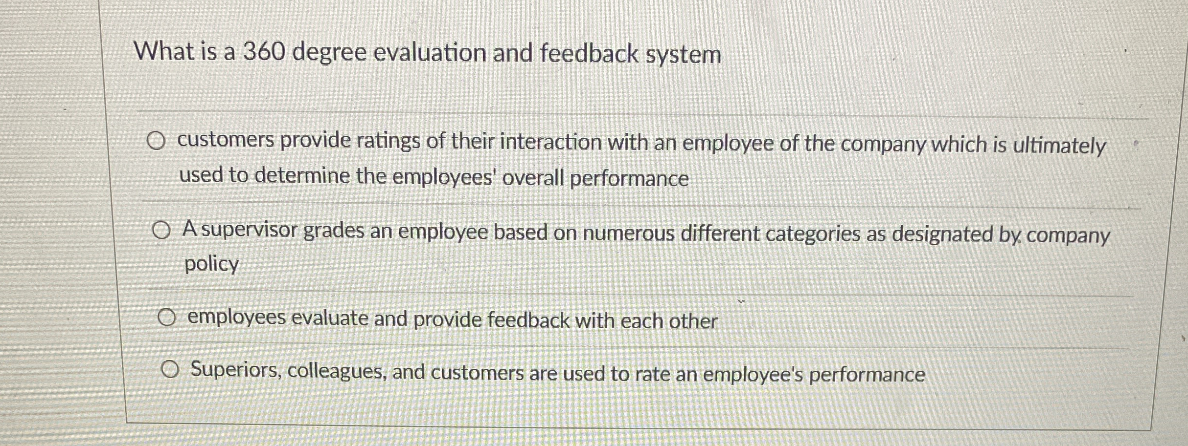 What is a 3 6 0 degree evaluation and feedback