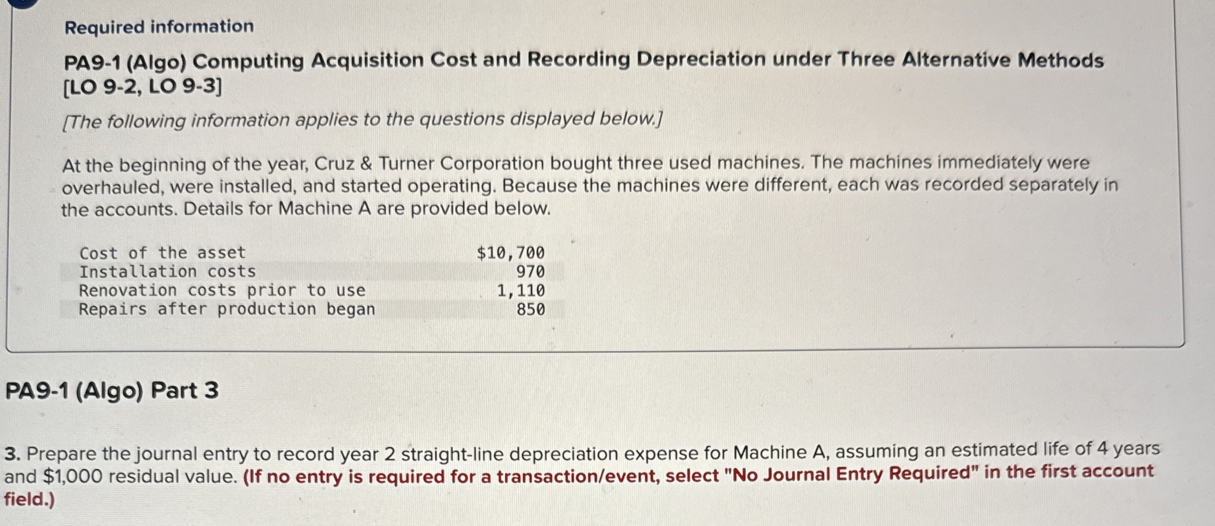 Required information PA 9 - 1 ( Algo ) Computing