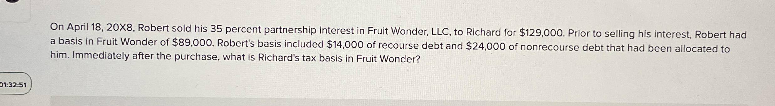 On April 1 8 , 2 0 X 8 , Robert sold his 3 5