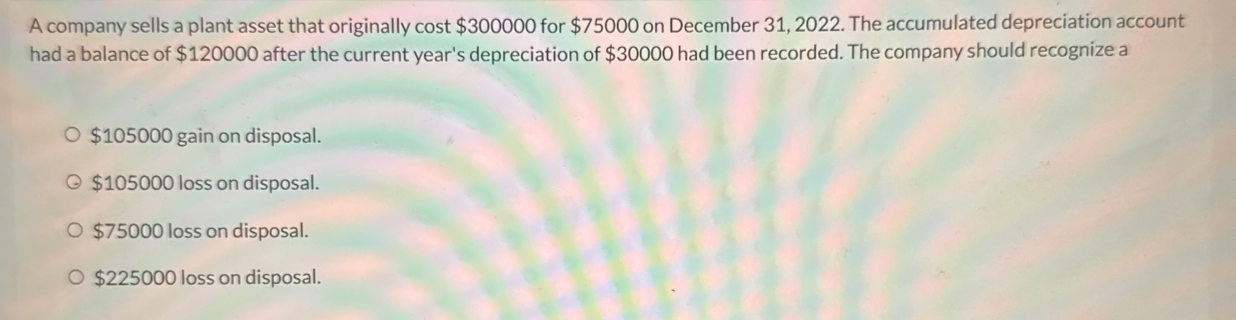 A company sells a plant asset that originally