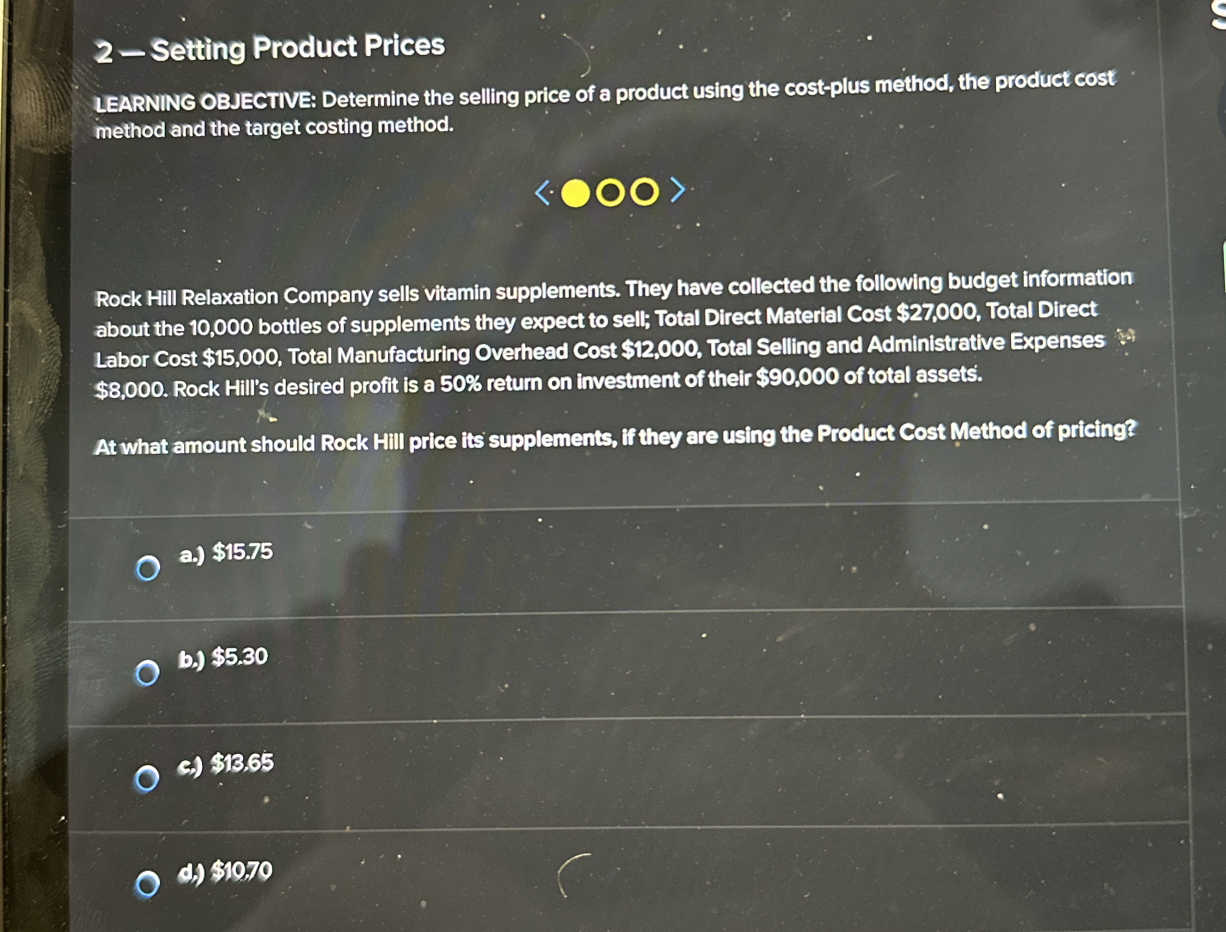 2 - Setting Product Prices LEARNING OBJECTIVE: