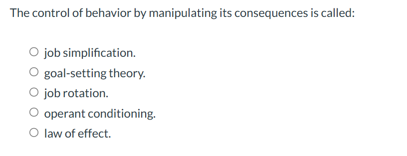 The control of behavior by manipulating its