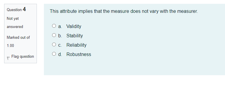 4- Question 4 This attribute implies that the