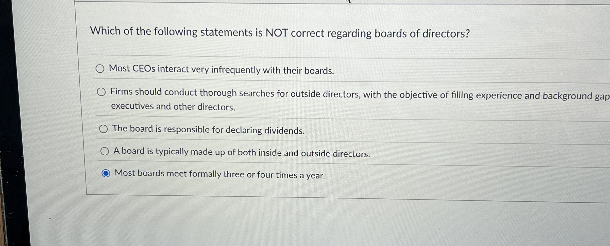 Which of the following statements is NOT correct