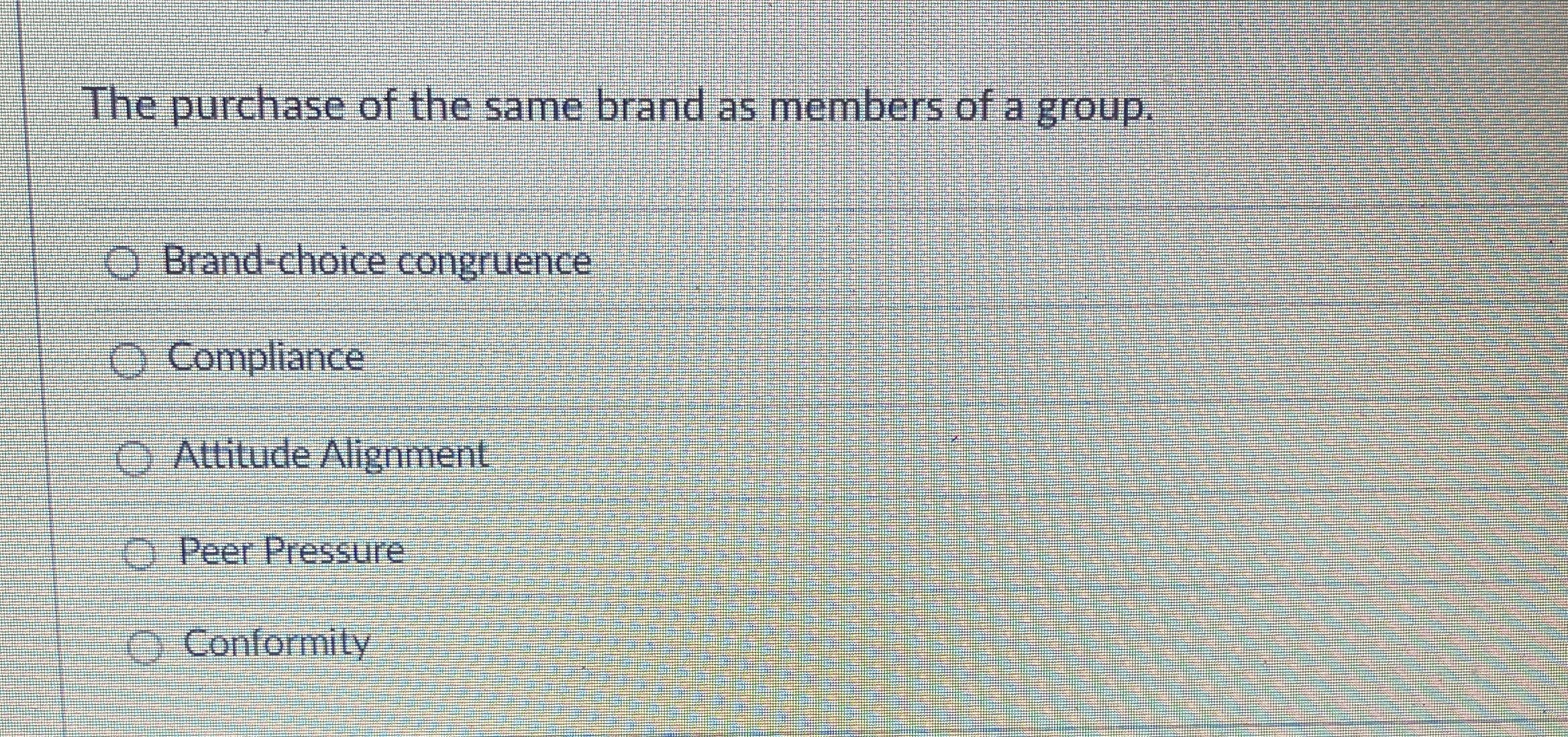 The purchase of the same brand as members of a
