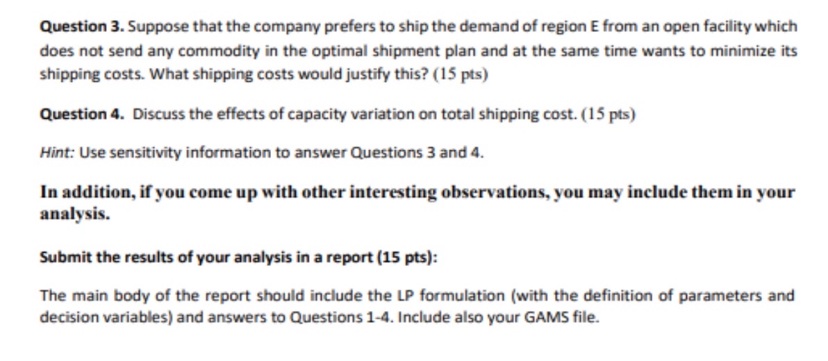 Question 3 . Suppose that the company prefers to