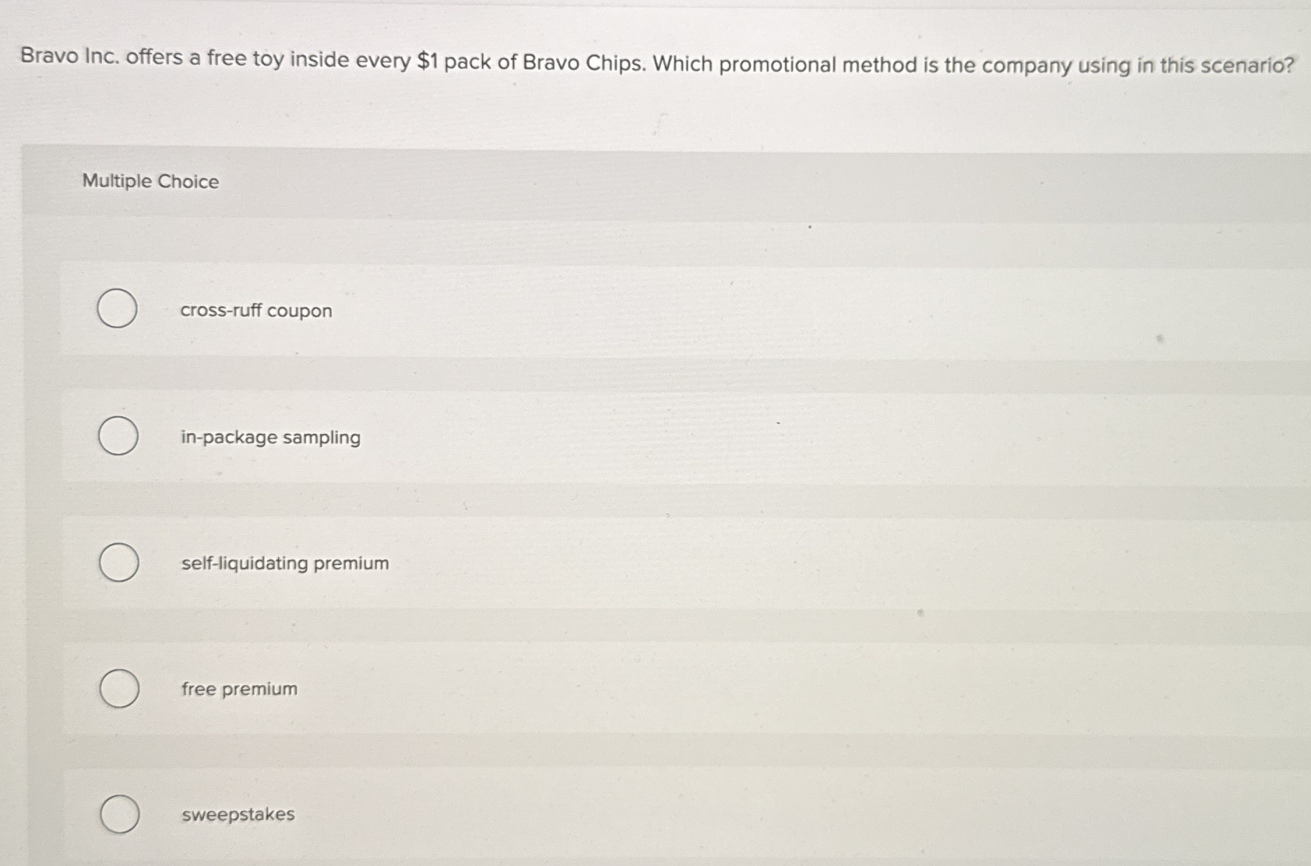 Bravo Inc. offers a free toy inside every $ 1