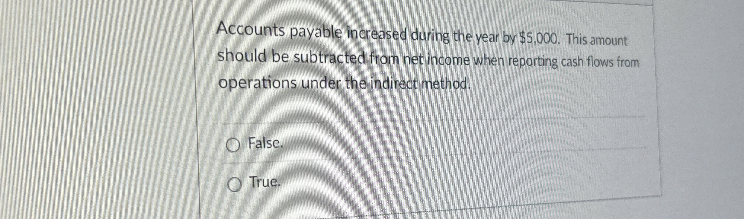 Accounts payable increased during the year by $ 5