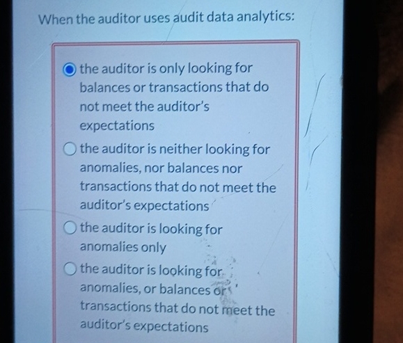 When the auditor uses audit data analytics: the