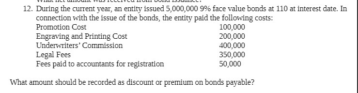 12. During the current year, an entity issued