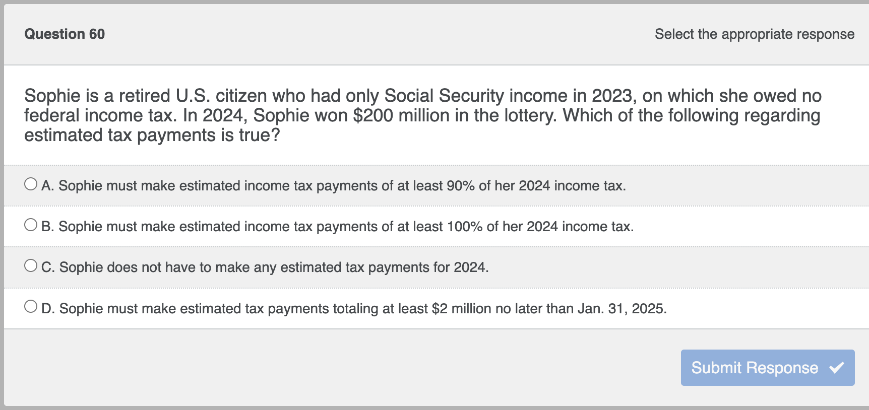 Sophie is a retired U . S . citizen who had only