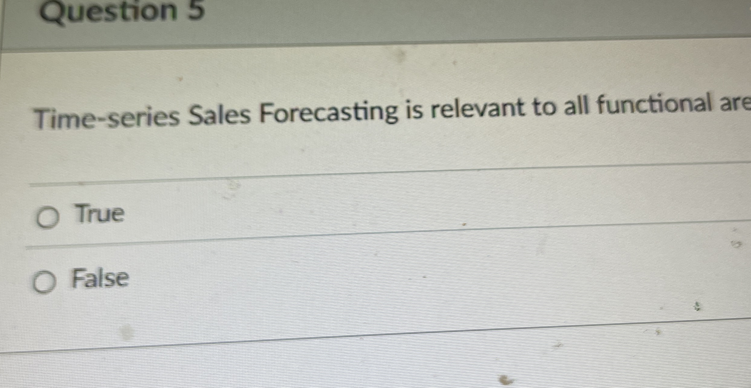 Question 5 Time - series Sales Forecasting is