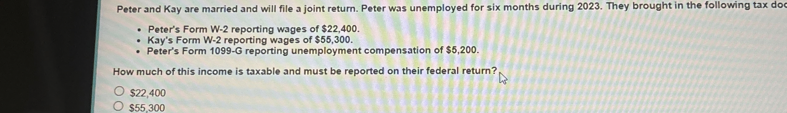 Peter and Kay are married and will file a joint