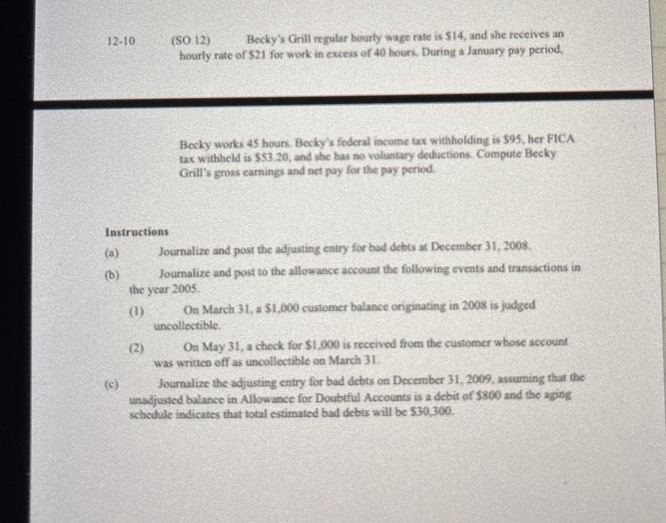 1 2 - 1 0 ( SO 1 2 ) Becky's Grill regular hourly
