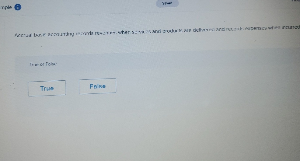 mple ( i Saved Accrual basis accounting records