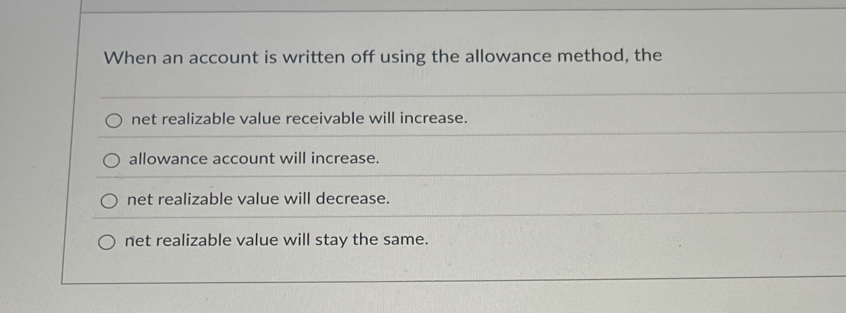 When an account is written off using the
