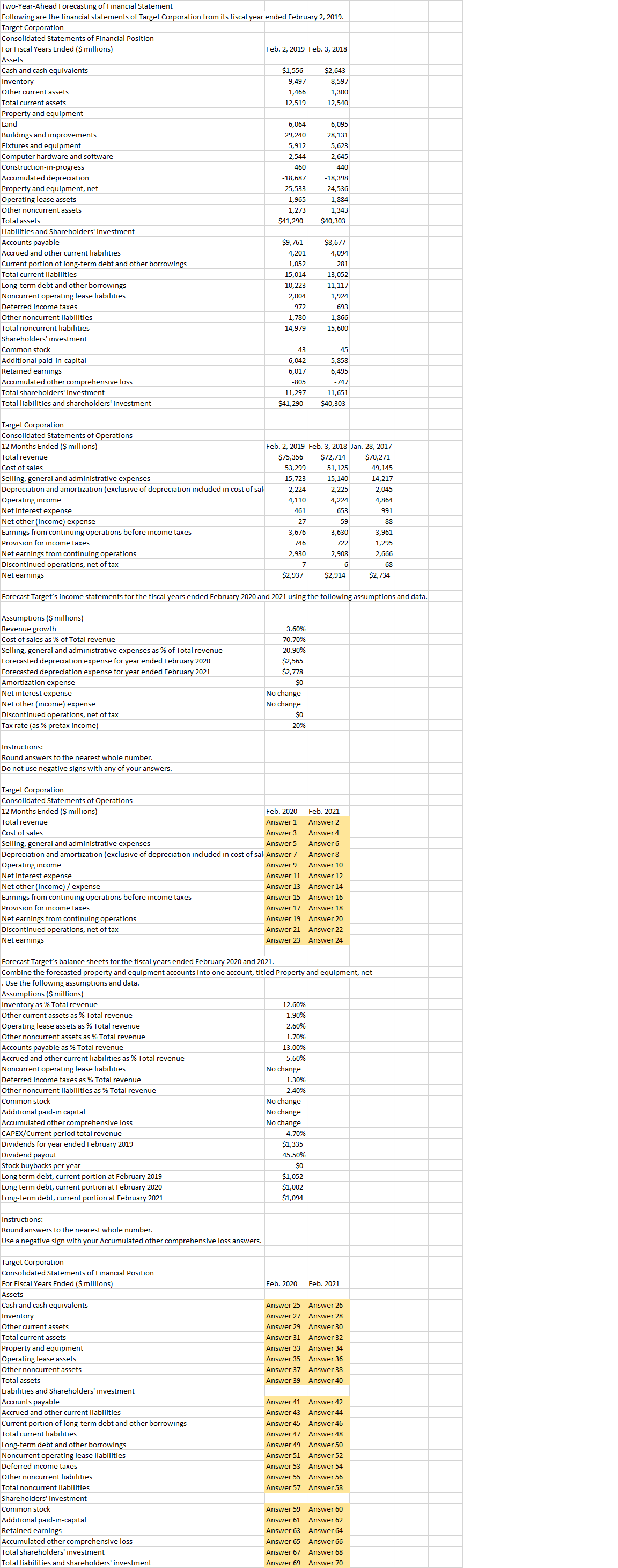 Two-Year-Ahead Forecasting of Financial Statement