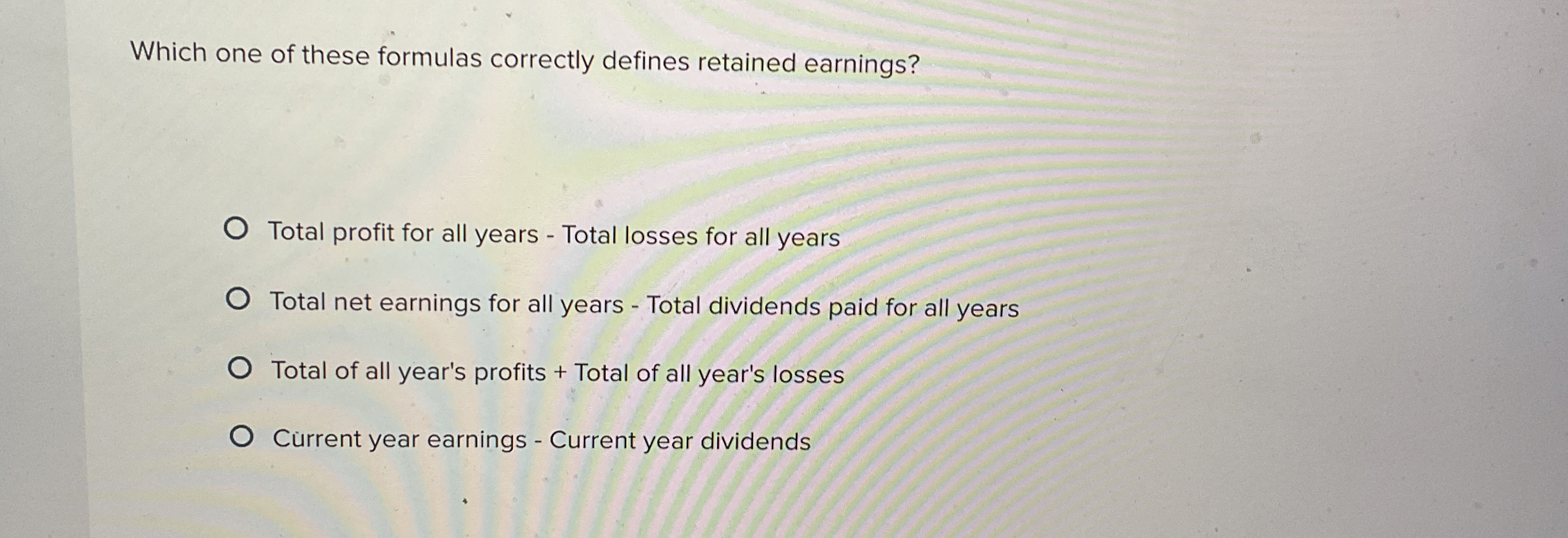 Which one of these formulas correctly defines