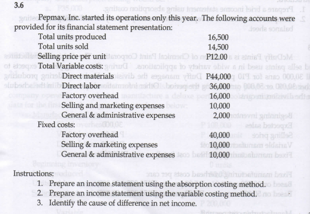 Please answer problem problem 3.6. I just wanna