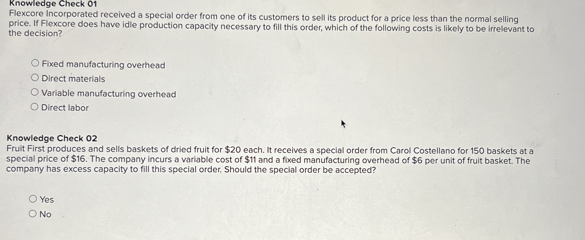 Knowledge Check 0 1 Flexcore Incorporated