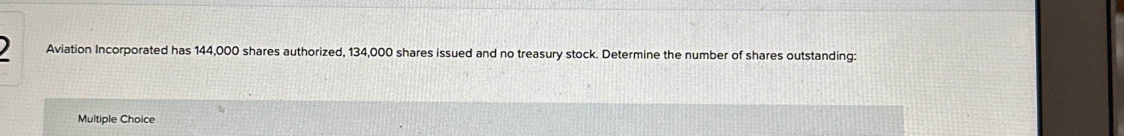 Aviation Incorporated has 1 4 4 , 0 0 0 shares
