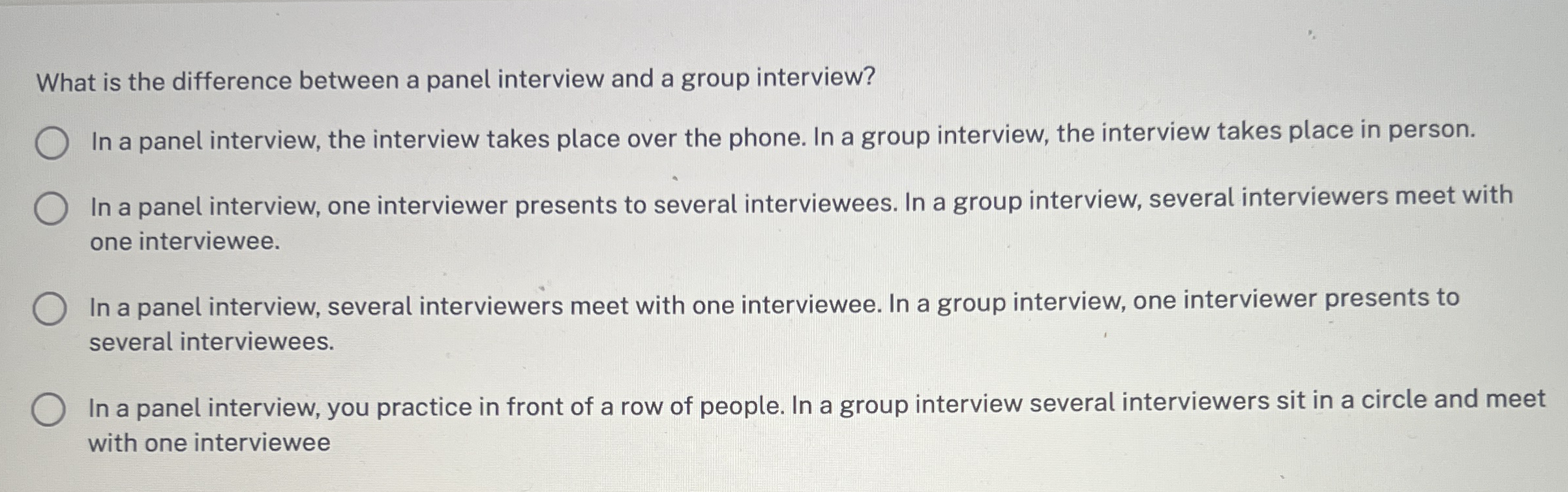 What is the difference between a panel interview