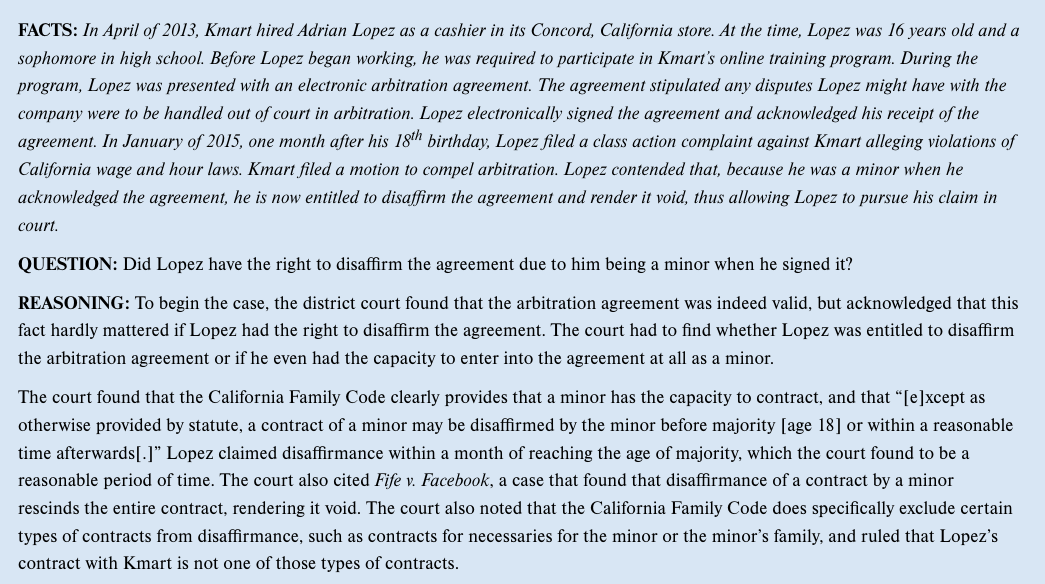 Disaffirming a Contract Introduction: Students