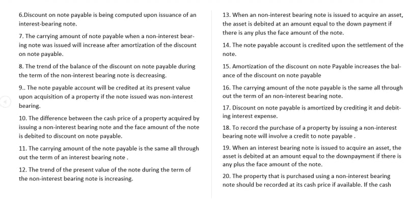 6. Discount on note payable is being computed