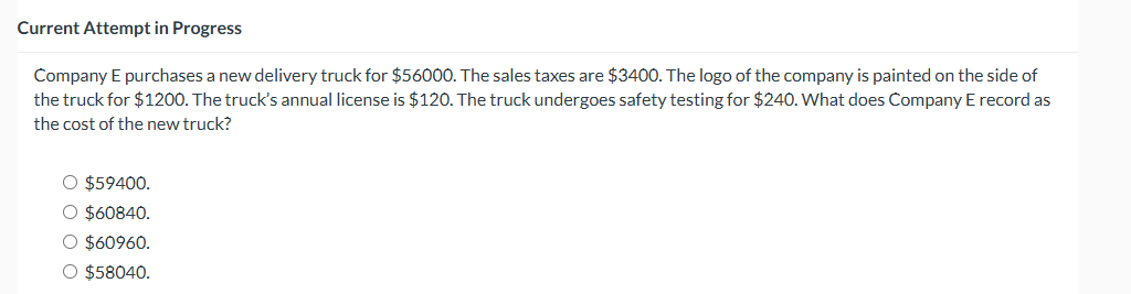 Current Attempt i n Progress Company E purchases