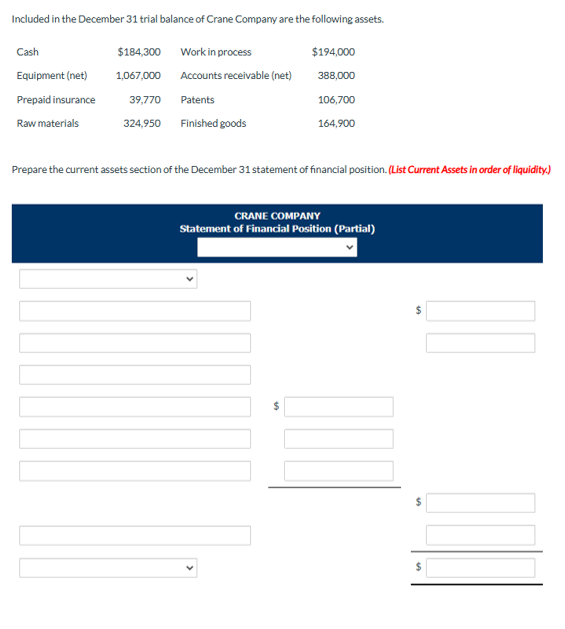 Included in the December 3 1 trial balance of