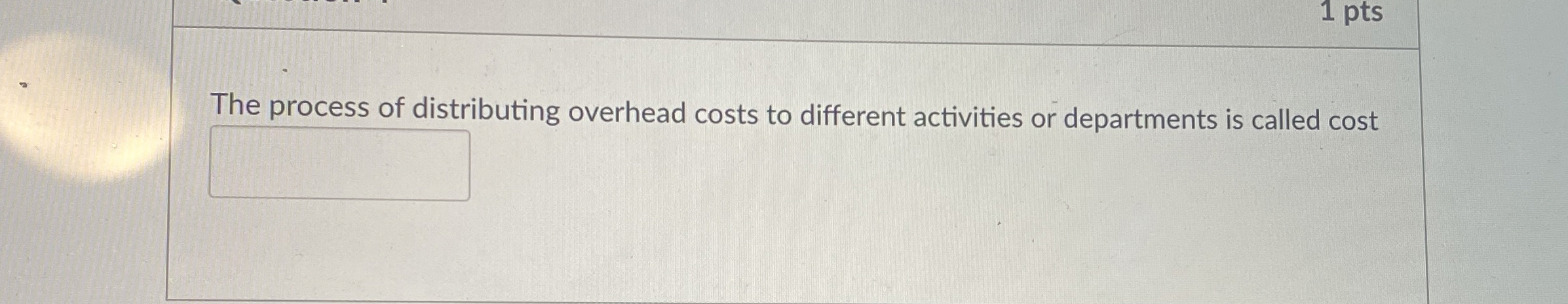 The process of distributing overhead costs to