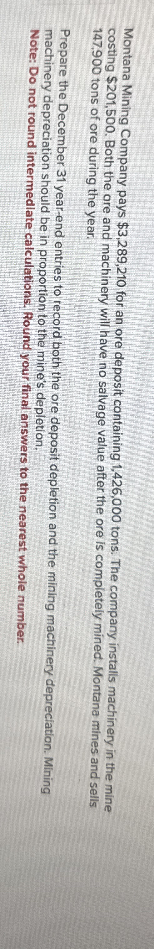 Montana Mining Company pays $ 3 , 2 8 9 , 2 1 0