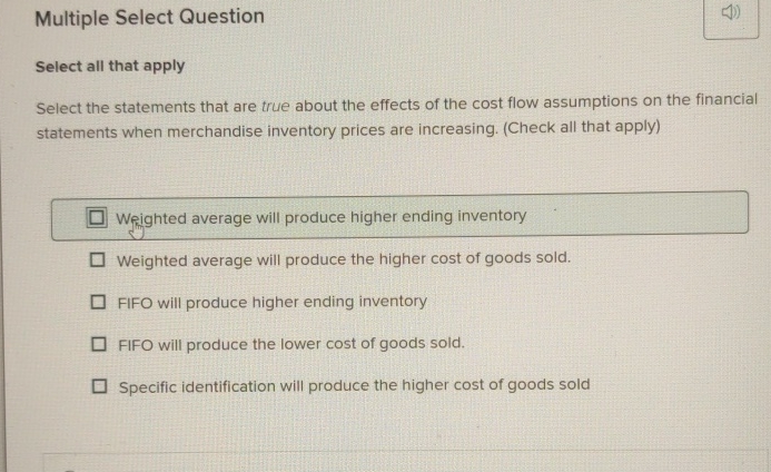Multiple Select Question Select all that apply