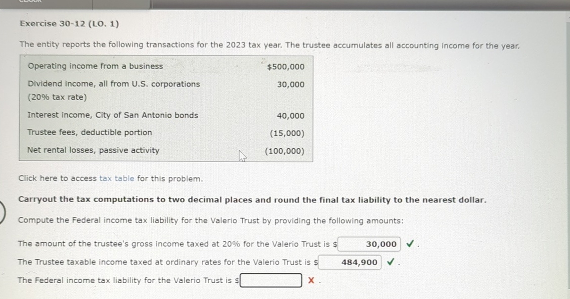 Exercise 3 0 - 1 2 ( LO . 1 ) The entity reports