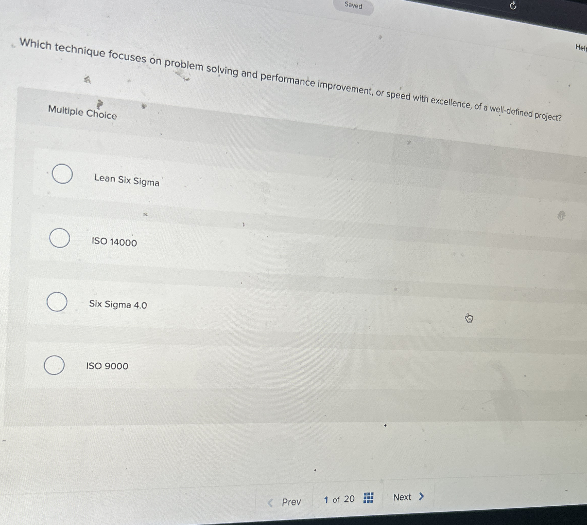 Saved Which technique focuses on problem solving