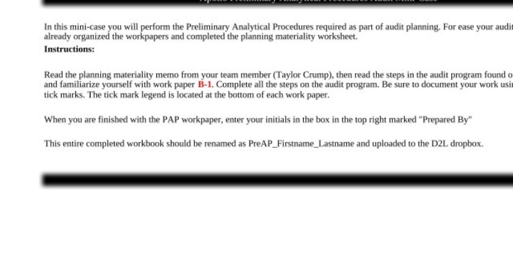 In this mini-case you will perform the