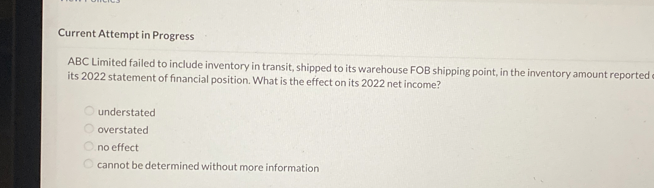 Current Attempt in Progress ABC Limited failed to