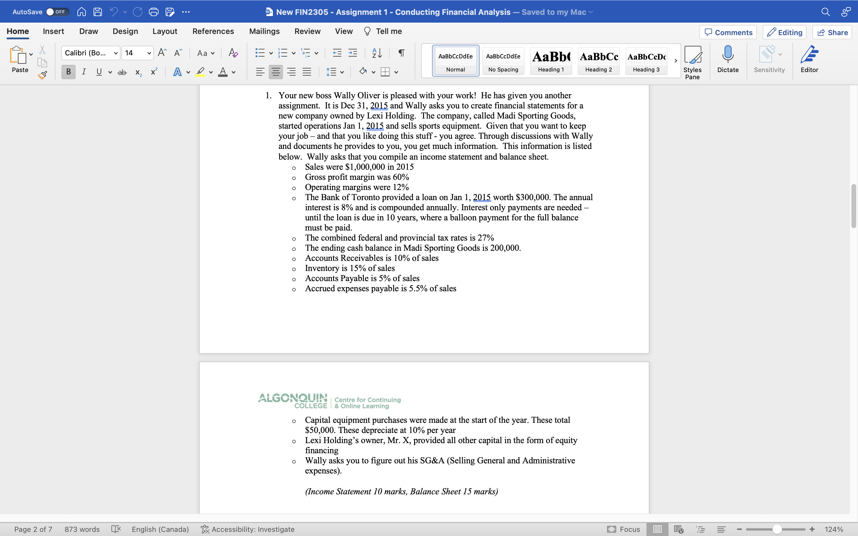 Autosave . OFF Home Insert Draw f" v CalierBou.