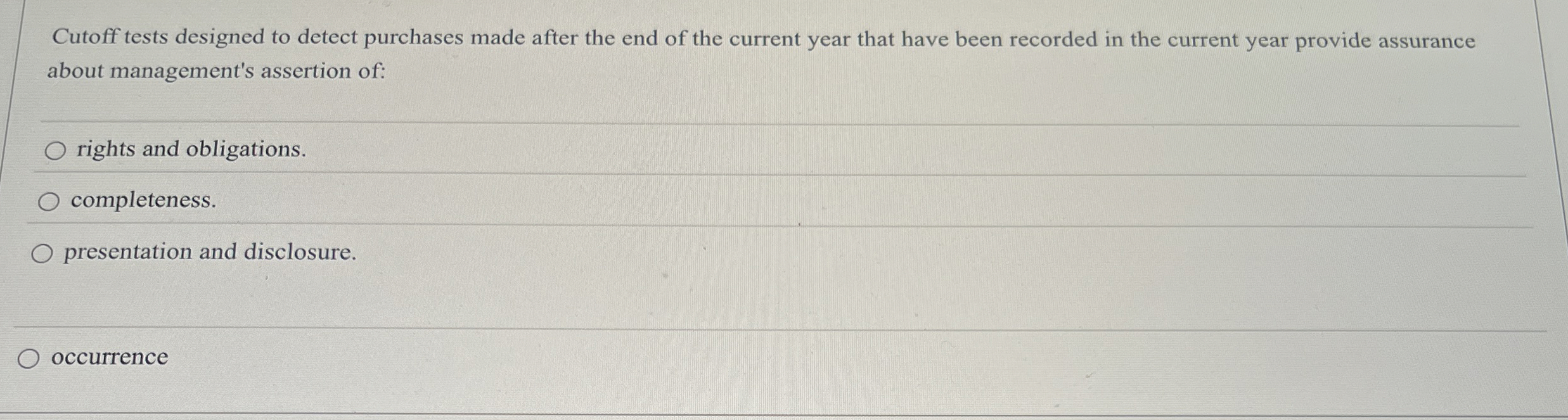 Cutoff tests designed to detect purchases made