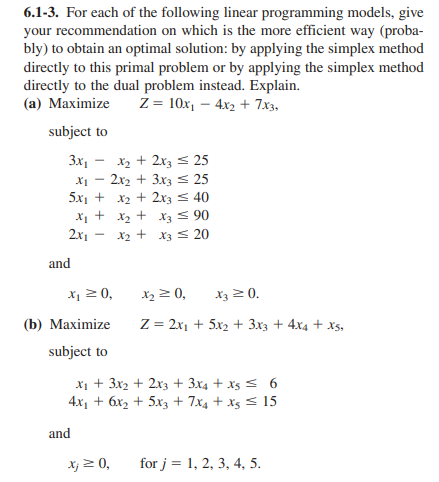 6 . 1 - 3 . For each o f the following linear