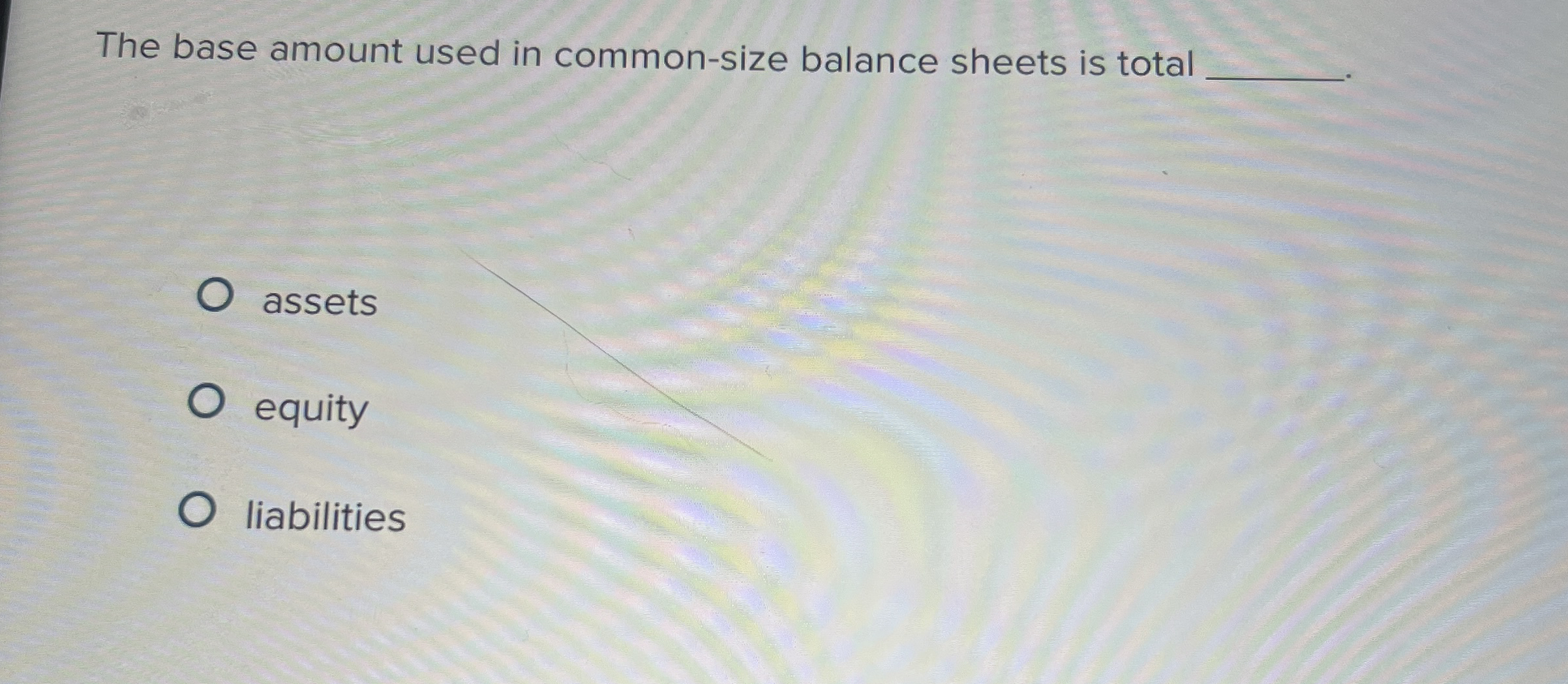 The base amount used in common - size balance