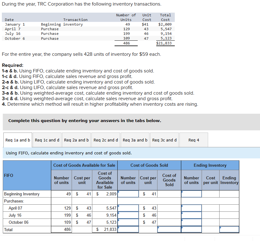 During the year, TRC Corporation has the