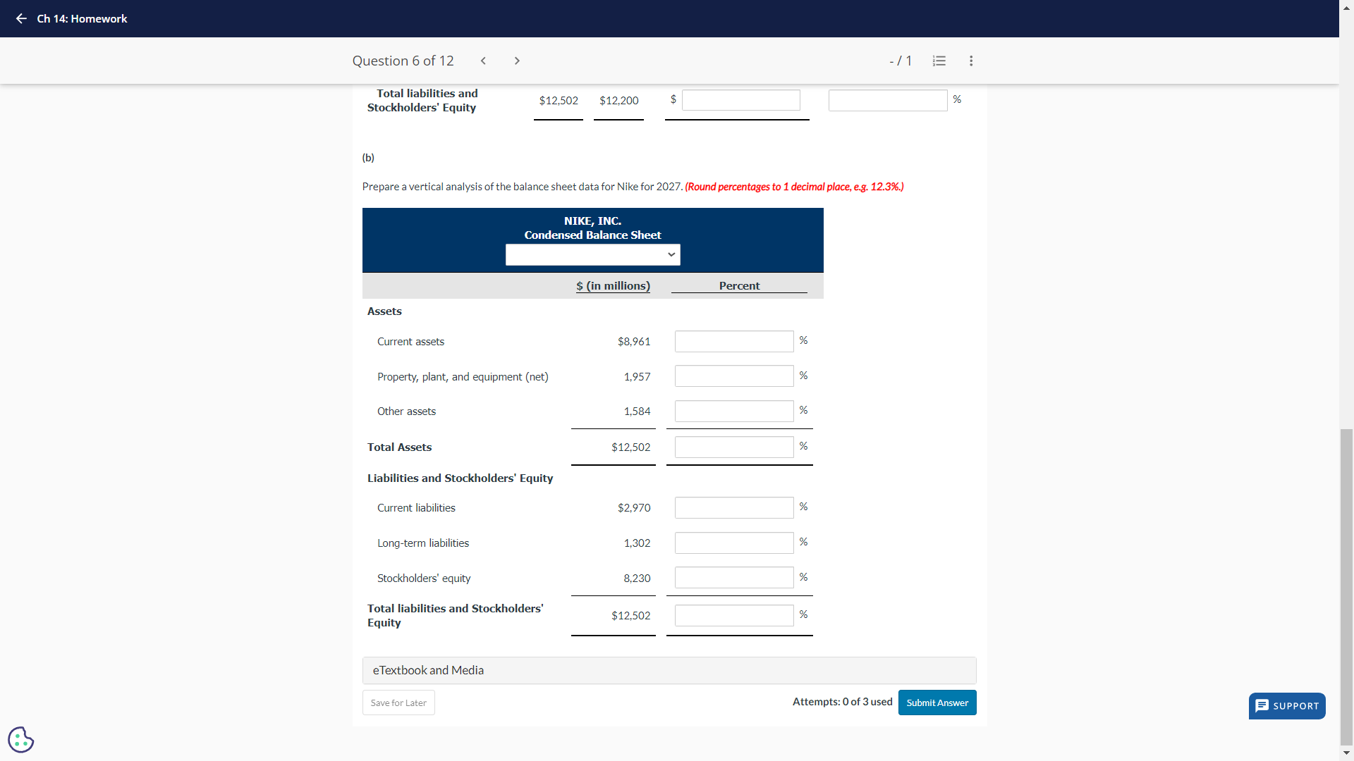LR R VR BT T Question 6 of 12 <  style=