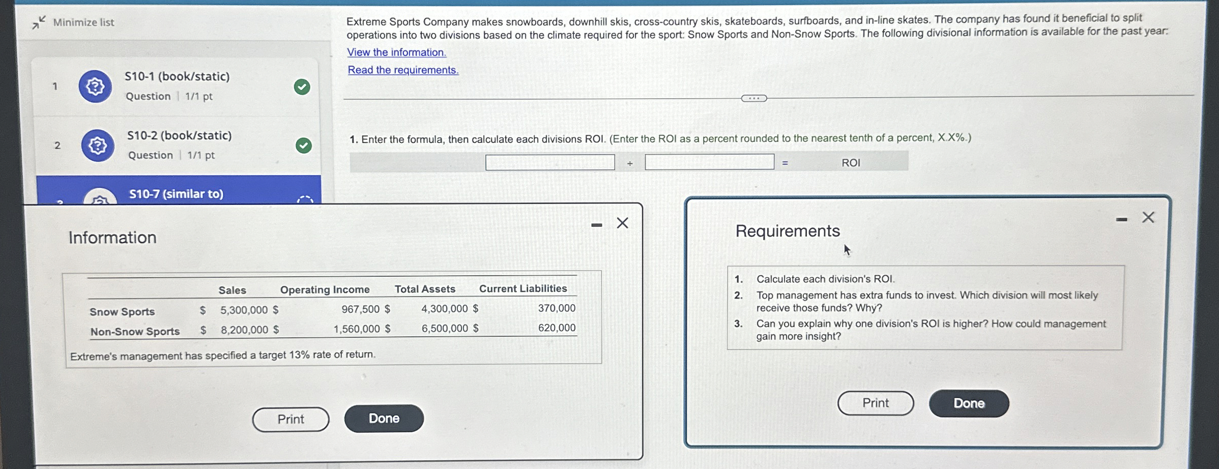 Minimize list Extreme Sports Company makes