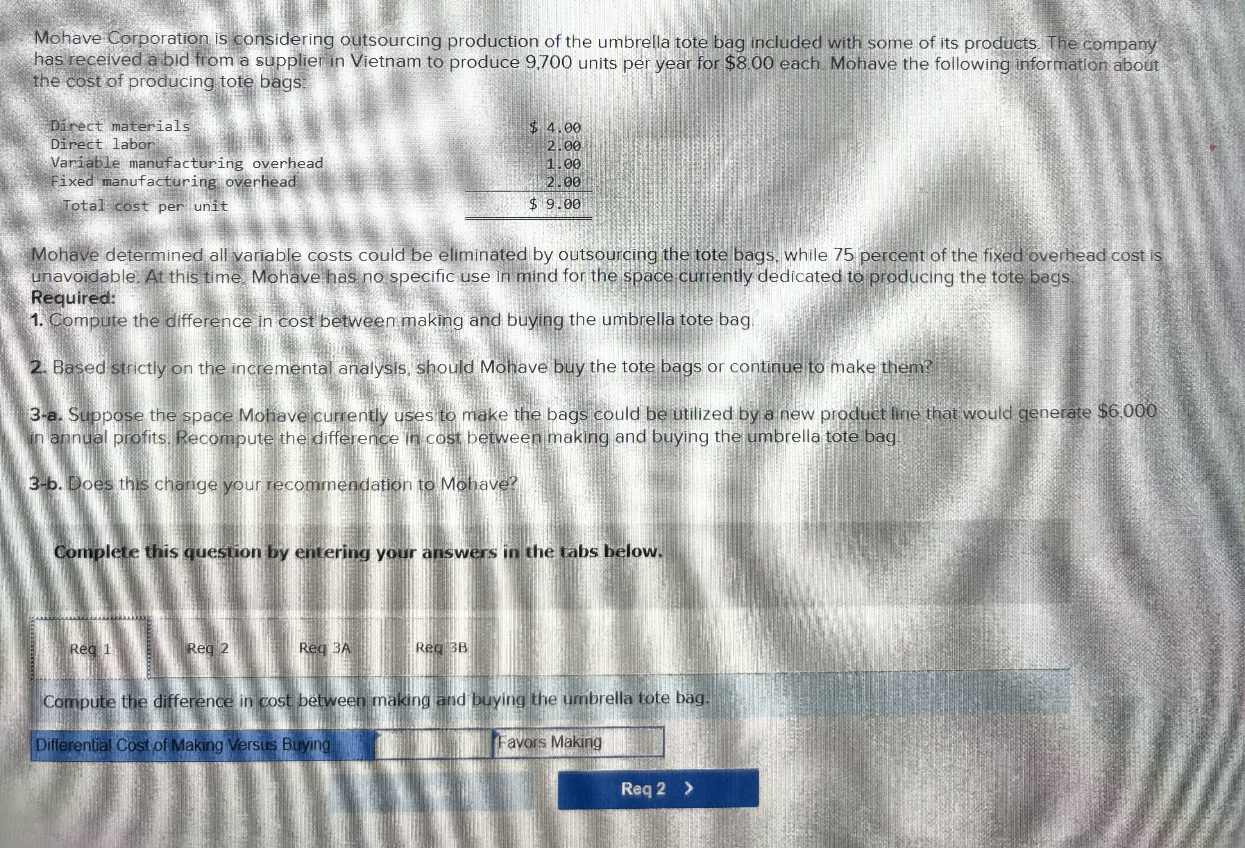 I only need req 1 & 3 A